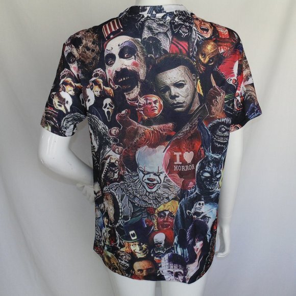 Horror Movie Villans Tee, M Collage, Short sleeve, Multicolor, Slashers, T-shirt - Picture 4 of 11